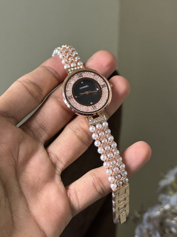 Chane_L Pearl_s Designe_r Ros_e Gol_d Black Premium